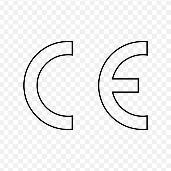 CE-markering. CE symbool geïsoleerd op witte achtergrond. Europees conformiteitsmerk — Stockvector
