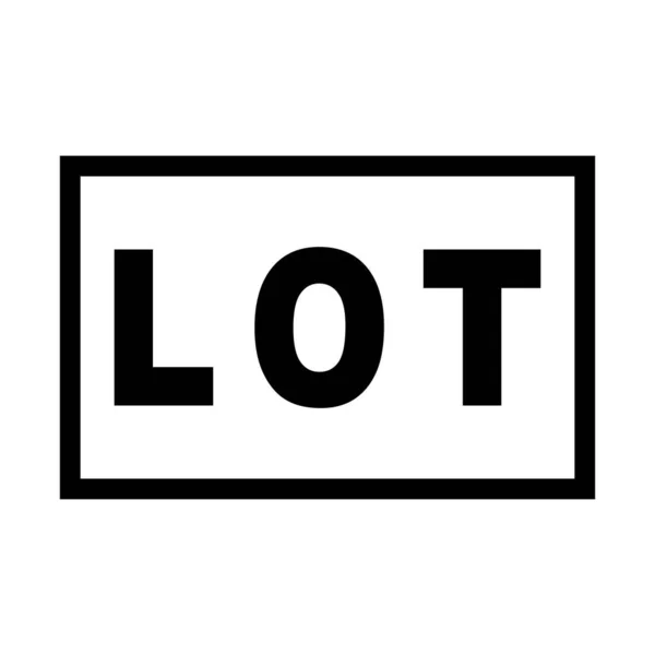 LOT simgesi ile bilgi plakası. Beyaz arkaplanda vektör simgesi. Tıbbi Kılavuz Simgesi.