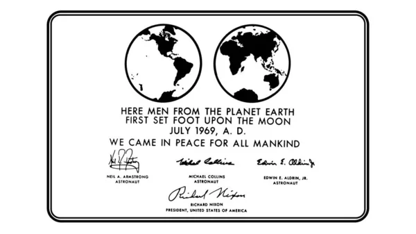 NASA 'nın Geleceği Aya İniş Plaketi Alüminyum Yazdırma