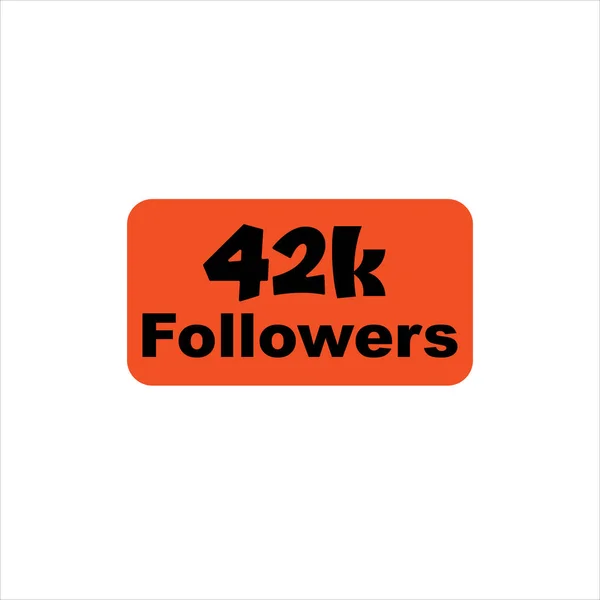 42K Послідовників Помаранчевий Вектор Значок Марка Ілюстрація Логотипу — стоковий вектор