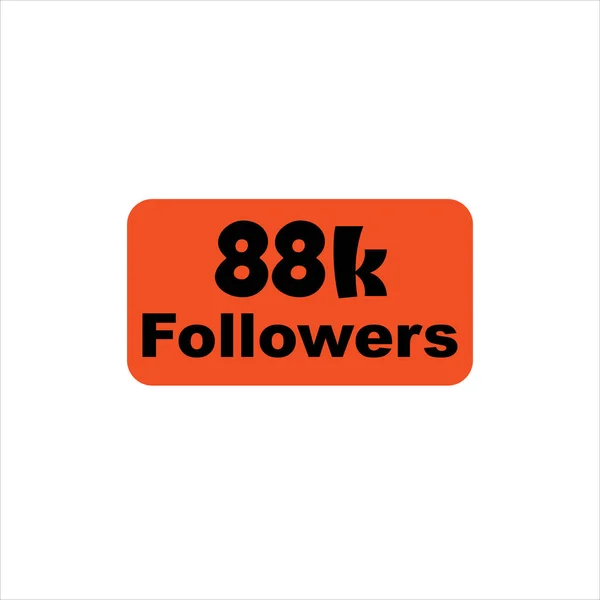 88K Последователей Оранжевый Вектор Иконка Печать Иллюстрация Логотипа — стоковый вектор