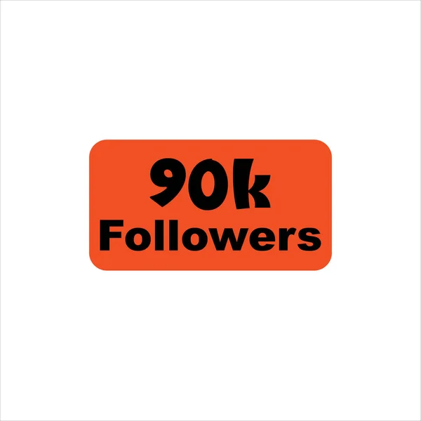 90K Následovníci Oranžový Vektor Ikona Razítko Logo Ilustrace — Stockový vektor