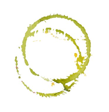 Beyaz arkaplanda izole edilmiş suluboya çember