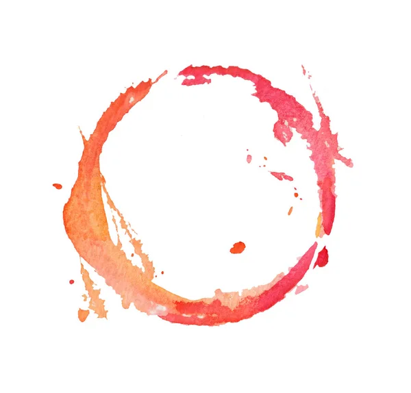 Watercolor Stylized Circle Pink Yellow Colors White Background Watercolor — ストック写真