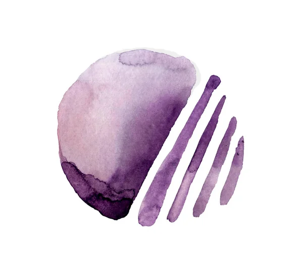 Abstrakte Handgezeichnete Aquarell Hintergrundraster Illustration Bemalte Elemente Kreise Ovale Violette — Stockfoto