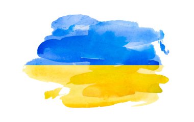 Ukrayna bayrağı. Ukrayna 'nın sembolü. Mavi ve sarı Ukrayna ulusal bayrağı