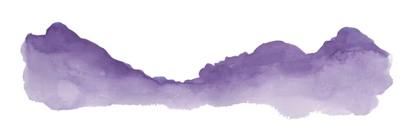 Violet Mountains Watercolor Illustration Isolated White Background — Zdjęcie stockowe