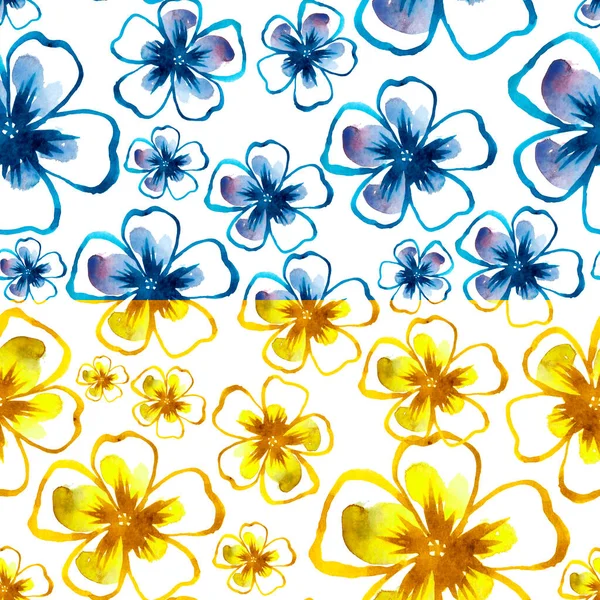 Blue Yellow Gerbera Flowers Decoration Madeira Flower Festival Portugal — Stock Photo, Image