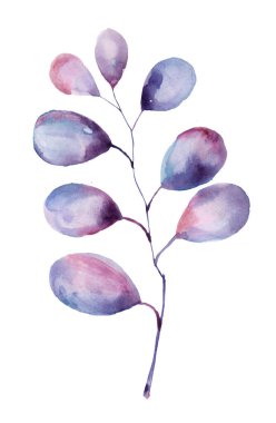 Mavi suluboya çiçek süsü tasarımını ayır. Tebrik kartı tasarımı, düğün davetiyesi tasarımı vb. için kullanılabilir.