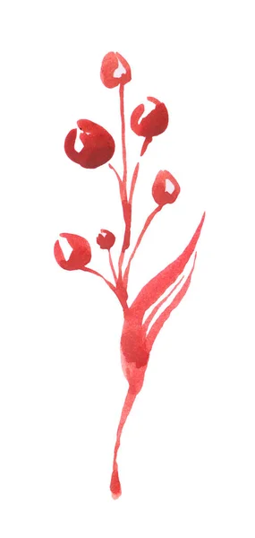 Höst Akvarell Kvist Med Färgglada Blad Isolerade Vit — Stockfoto