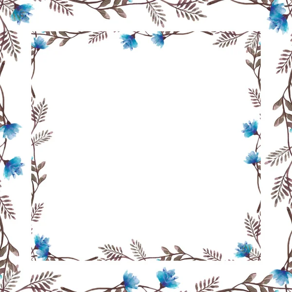Niebieskie Kwiaty Izolowane Białym Tle — Zdjęcie stockowe