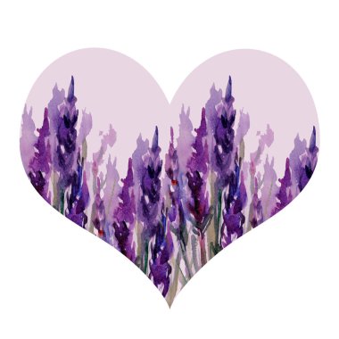 Kalp şeklinde taze lavanta rengi.