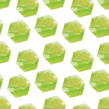 Yeşil suluboya lekeli kusursuz desen. Yeşil Arkaplanda El Çizimi Damlaları.