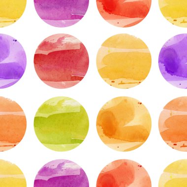 Suluboya konfeti nokta deseni. Beyaz arka planda turuncu noktalı sorunsuz doku. Soyut bebek duvar kağıdı el çekilmiş