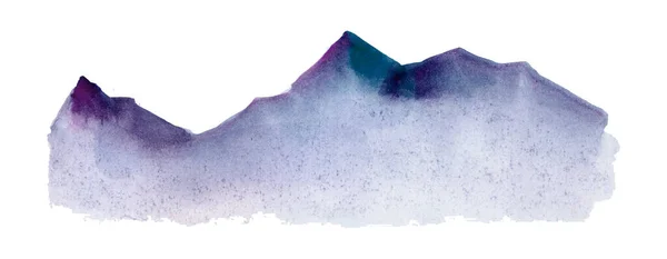 Montanhas Paisagismo Design Aquarela Pintura Mão Isolado Sobre Fundo Branco — Fotografia de Stock