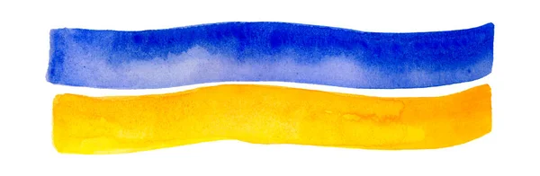 Ukrainska Flagga Målad Akvarell Vit Bakgrund — Stockfoto