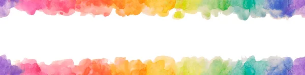 Abstract watercolor rainbow colors frame background