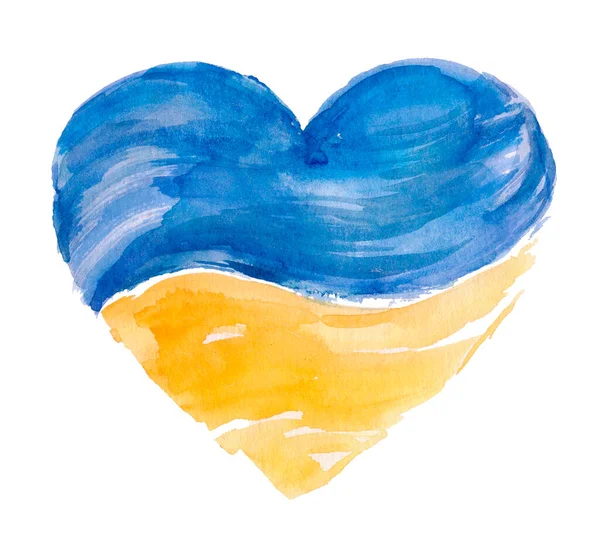 Ukrayna Nın Kalp Rengi Sarı Mavi Bayrağı Ukrayna Daki Düşmanlığın — Stok fotoğraf
