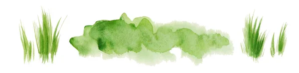 Absztrakt Zöld Akvarell Folt Háttér Kifejező Absztrakt Cseppek Akvarell Kézzel — Stock Fotó