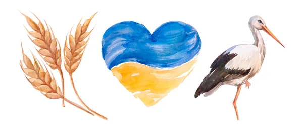 Ukrainas Akvarellflagga Gul Och Blå Färger Landets Nationella Symbol Färgglada — Stockfoto