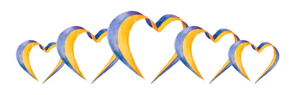 Oekraïne Vlag Kleuren Handgetekend Hart Met Blauwe Gele Kleuren Geïsoleerd — Stockfoto