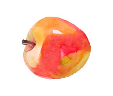 Beyaz arkaplanda suluboya çizimi