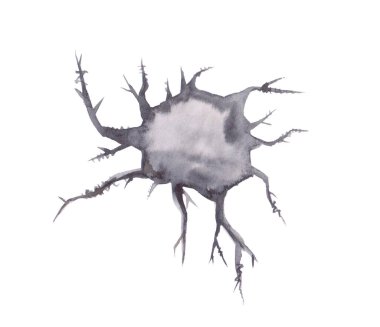 Corona covid-19 virüsünün suluboya çizimi. Virüs dünya paletini maskede tutuyor