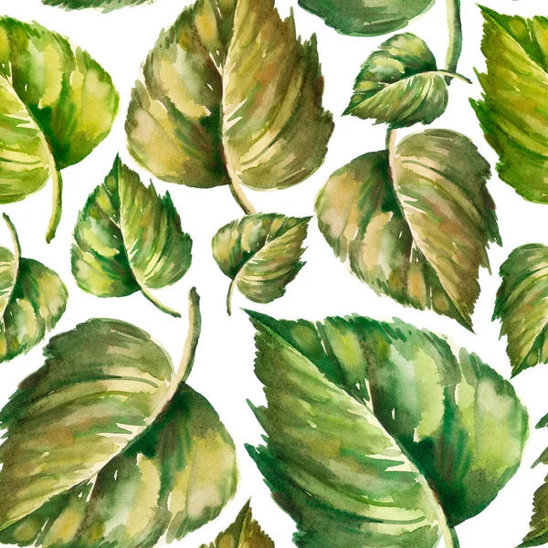 Βοτανικό Μοτίβο Φύλλα Πράσινο Φύλλο Τροπικό Μοτίβο Κλωστοϋφαντουργική Σχεδίαση — Φωτογραφία Αρχείου