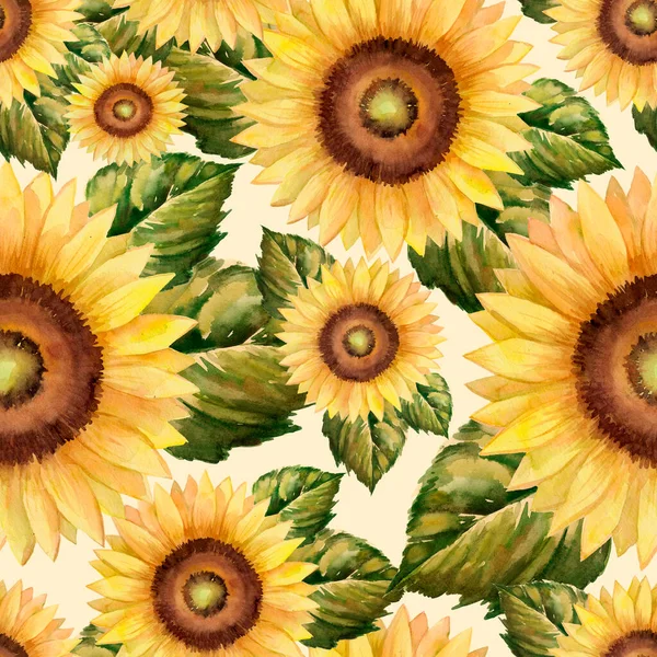 Seamless Sunflowers Pattern Vintage Style Collage Old Paper Textures — Stockfoto