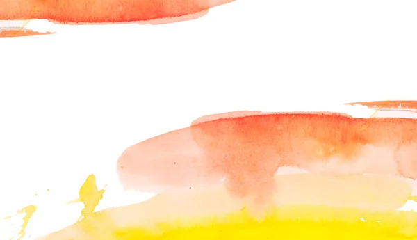 Rámeček Oranžové Kresby Bílém Pozadí Abstraktní Akvarel Malířství Ručně Kresba — Stock fotografie