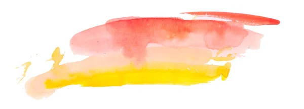 Fondo Acuarela Amarillo Rojo Abstracto Manchas Pintura Manchas Onduladas Agua — Foto de Stock
