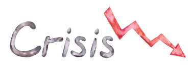 Finansal kriz grafiklerinin çöküşünün soyut suluboya konsepti