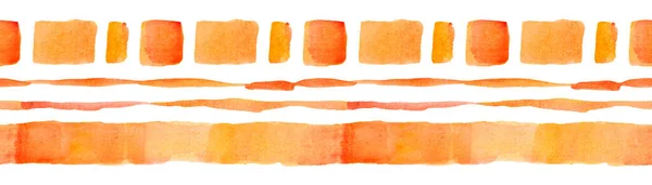 Pinceladas Color Naranja Acuarela Sobre Fondo Blanco Patrón Rayas Grunge —  Fotos de Stock