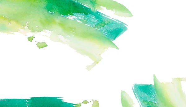 Green Raster Abstract Hand Painted Watercolor Daub Background —  Fotos de Stock