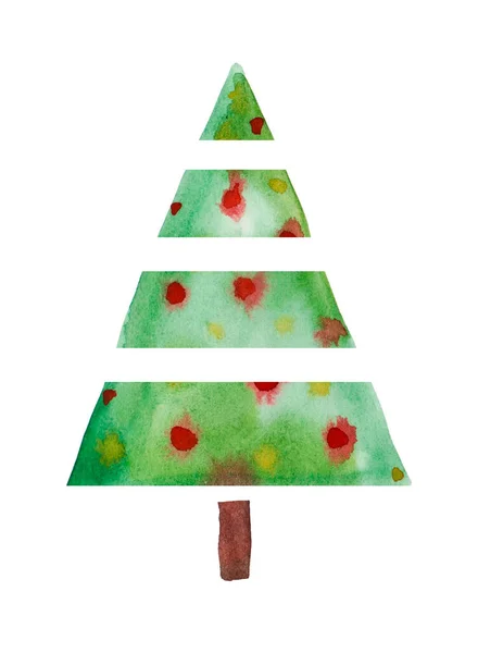 Soyut Noel Ağacı Yeşil Üçgenler Yaptı Noel Ağacı Tebrik Kartı — Stok fotoğraf