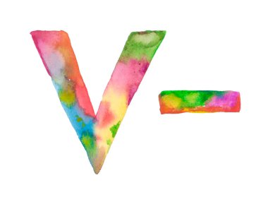 Volume down solid icon. Speaker sound minus glyph watercolor symbol.