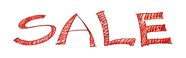 Word Sale Red Isolated White Background Hand Drawn Doodle Style — Stockfoto