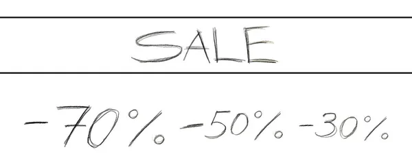 Sale Sale Sale Hand Written Lettering Isolated White Background Raster — 图库照片