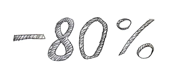 Sketch Percent White Background — Fotografia de Stock