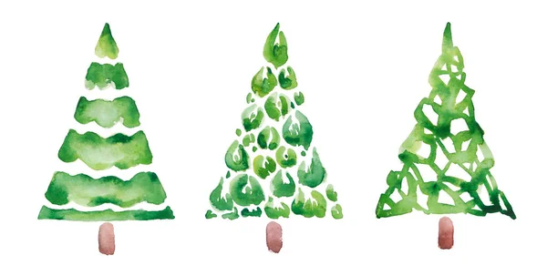 Collection Christmas Trees Modern Abstract Design Can Used Printed Materials — Zdjęcie stockowe