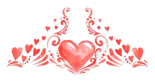 Abstract Love Your Valentines Day Greeting Card Design Red Hearts — Stockfoto