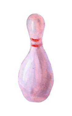 Suluboya Bowling Pin İllüstrasyonu, Bowling Pin Clipart