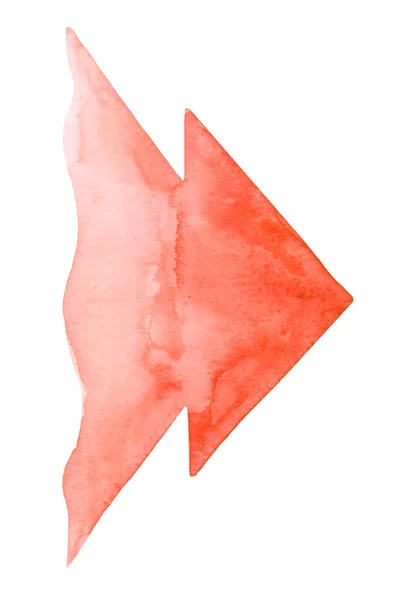 Longo Brilhante Seta Vermelha Aquarela Desenho Esboçado Fundo Colorido Para — Fotografia de Stock