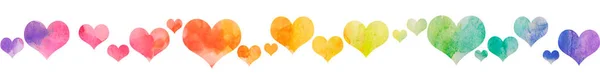Vannfargede Hjerter Farget Med Regnbuefarger Kjærlighet Ekteskapsillustrasjon Hvit Bakgrunn Valentinsdagen – stockfoto