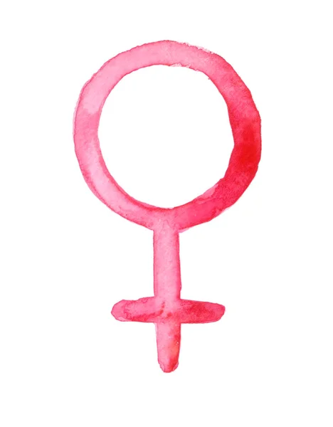Símbolo Feminino Aquarela Sinal Feminino Isolado Sobre Fundo Branco — Fotografia de Stock