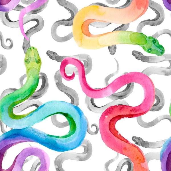 Slangenhuid Textuur Naadloos Patroon Zwart Magenta Oranje Lila Roze Paars — Stockfoto