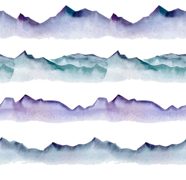 Beautiful Watercolor Mountains Set Hand Drawn Watercolor Elements Collection Diverse — Stock Photo, Image