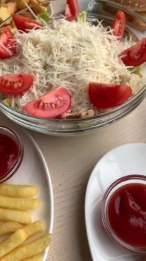 Lezzetli öğle yemeği fast food kahvaltı