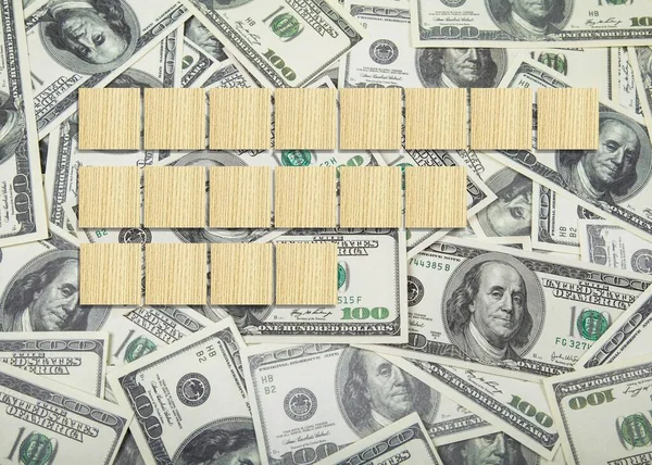 米ドルの背景と木製のブロック ビジネス 生活のアイデア — ストック写真