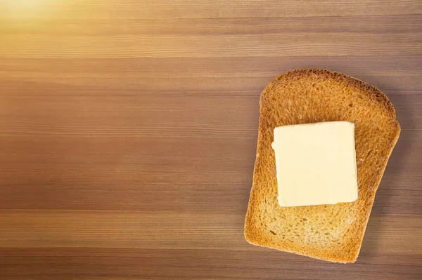 Scheiben Brot Mit Frischkäse Toast Mit Geschmolzenem Käse — Stockfoto